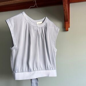 Chic Light Blue Sleeveless Blouse